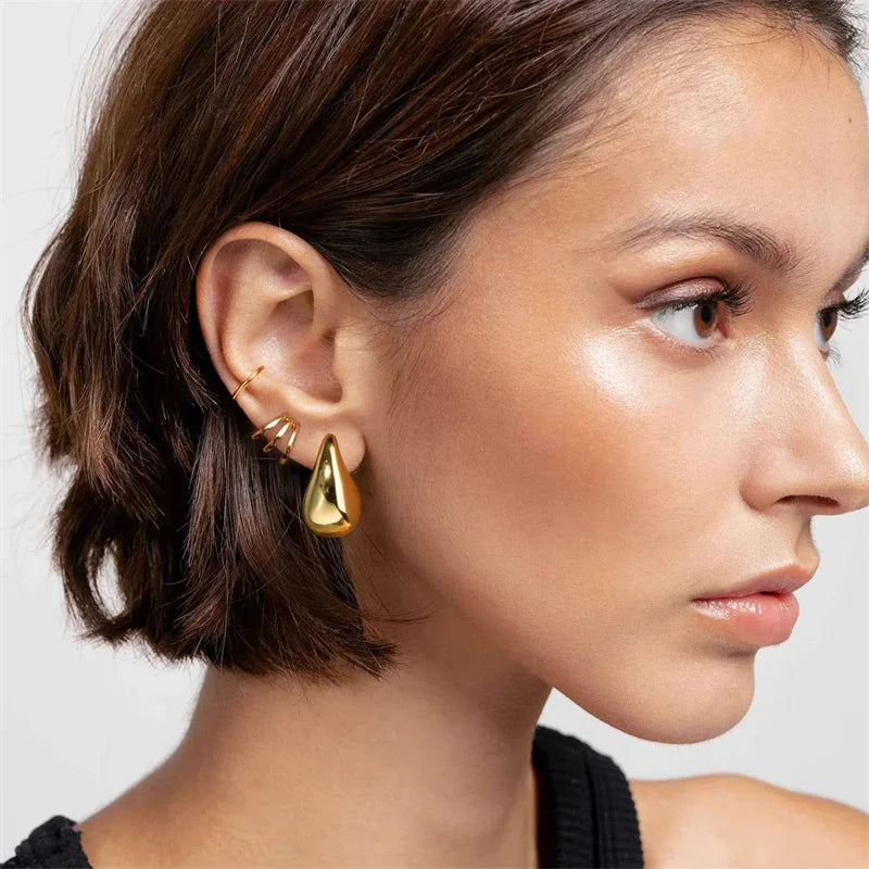 Dome Tear Drop Earrings